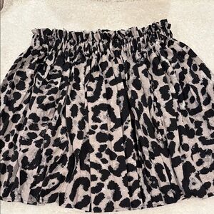 SHEIN Black and Cream Leopard Mini Skirt